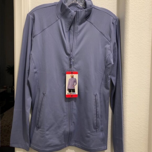 NEW! 32 Degrees Women's Active Mock Neck Full Zip Jacket, Persian Violet M - Picture 3 of 4